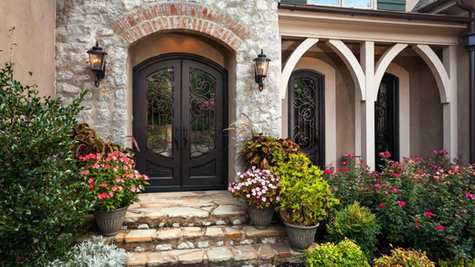 wrought iron double doors